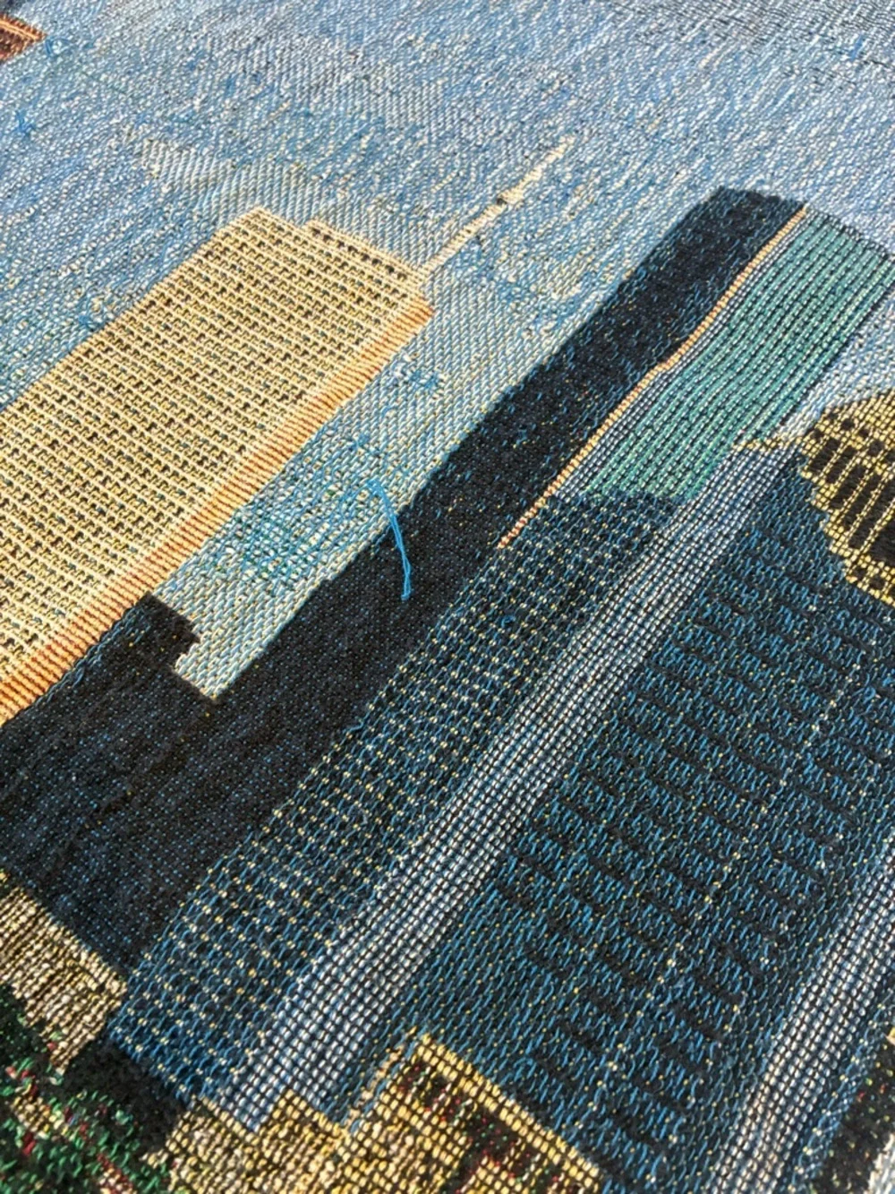 Houston Skyline Twin Size Jacquard Woven Blanket